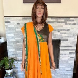 Orange yellow Salwar Kameez